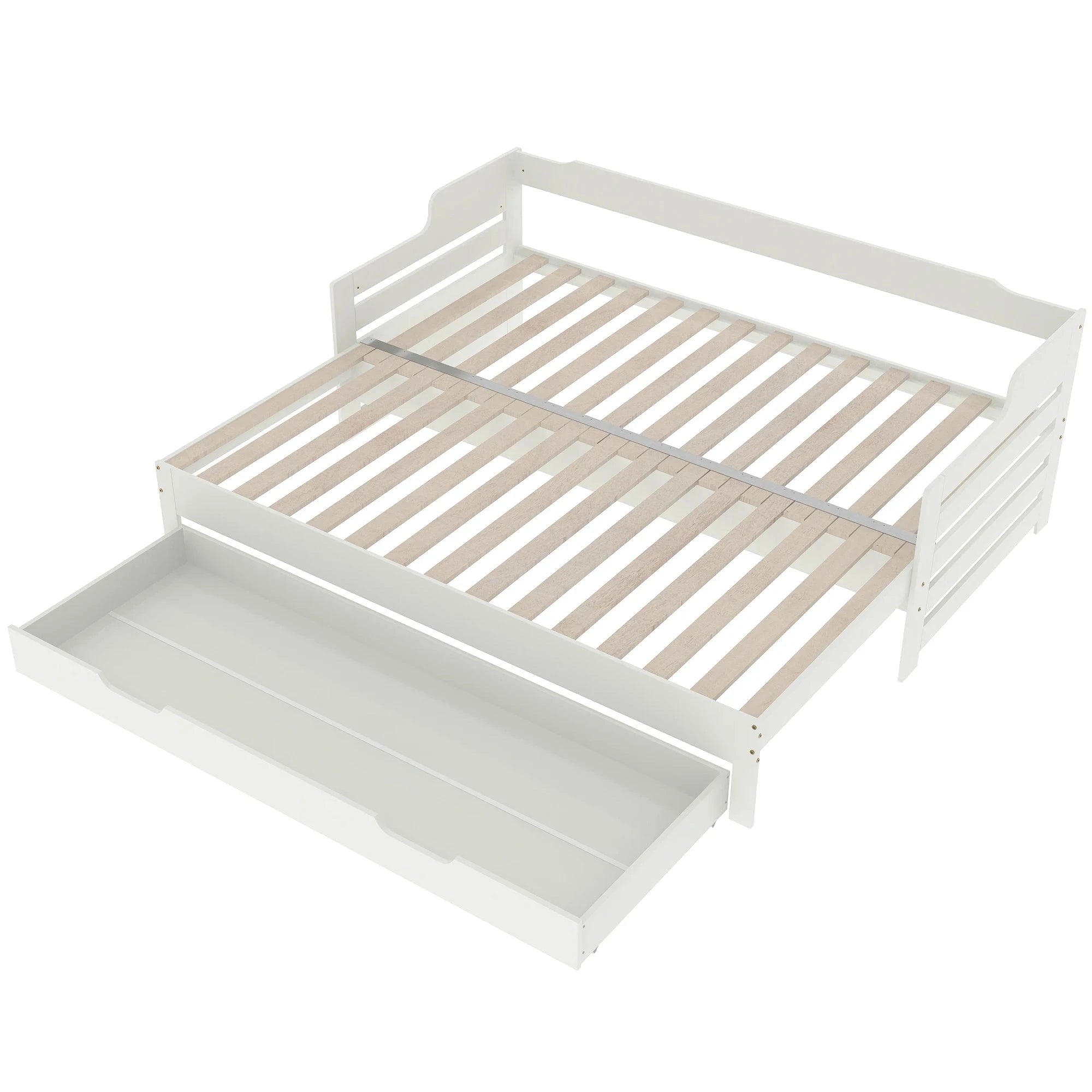 PureNest™ Single Guest Sofa Bed with Pull-Out Trundle (3FT / 90 × 190 cm) – White Manwatstore