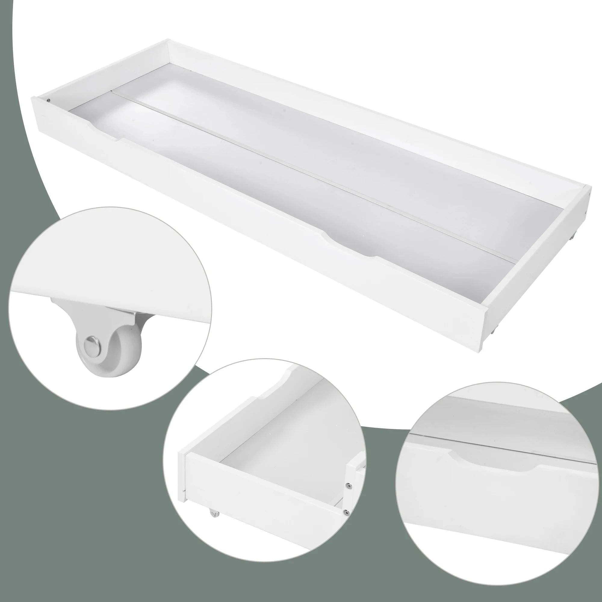 PureNest™ Single Guest Sofa Bed with Pull-Out Trundle (3FT / 90 × 190 cm) – White Manwatstore