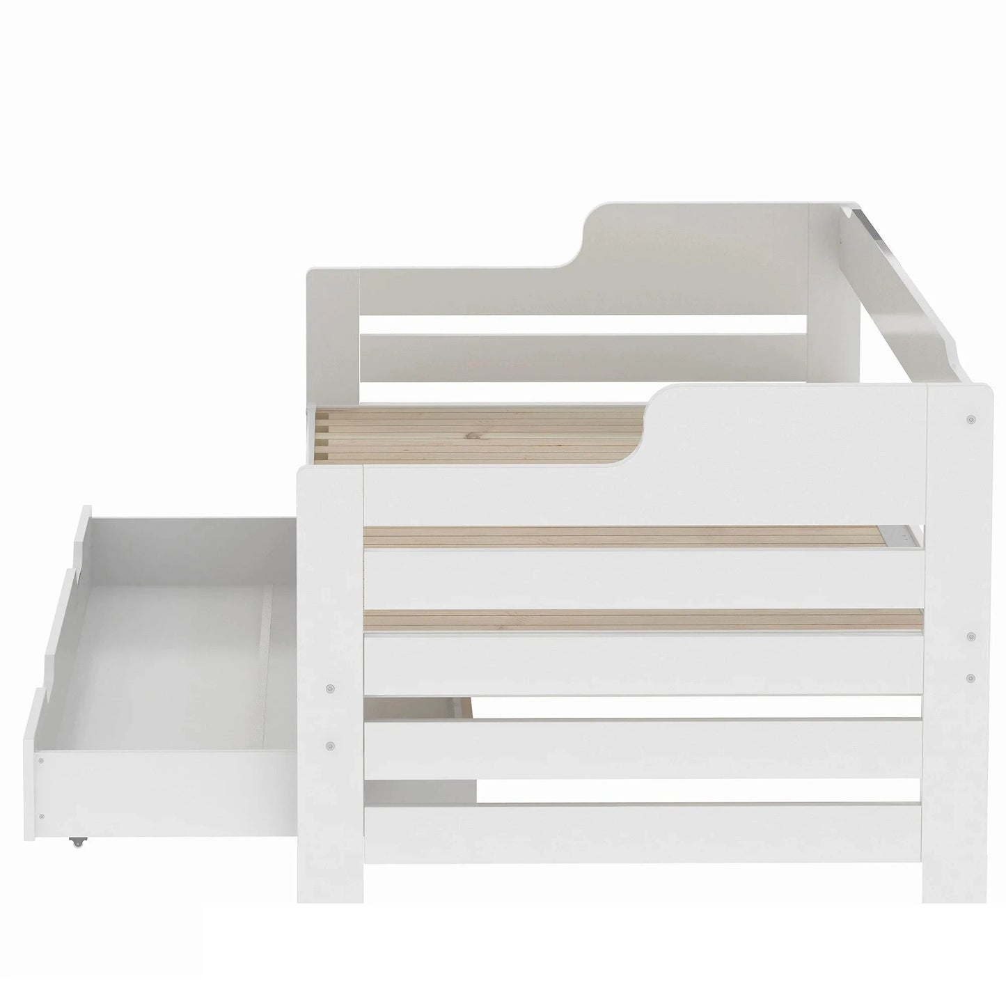 PureNest™ Single Guest Sofa Bed with Pull-Out Trundle (3FT / 90 × 190 cm) – White Manwatstore