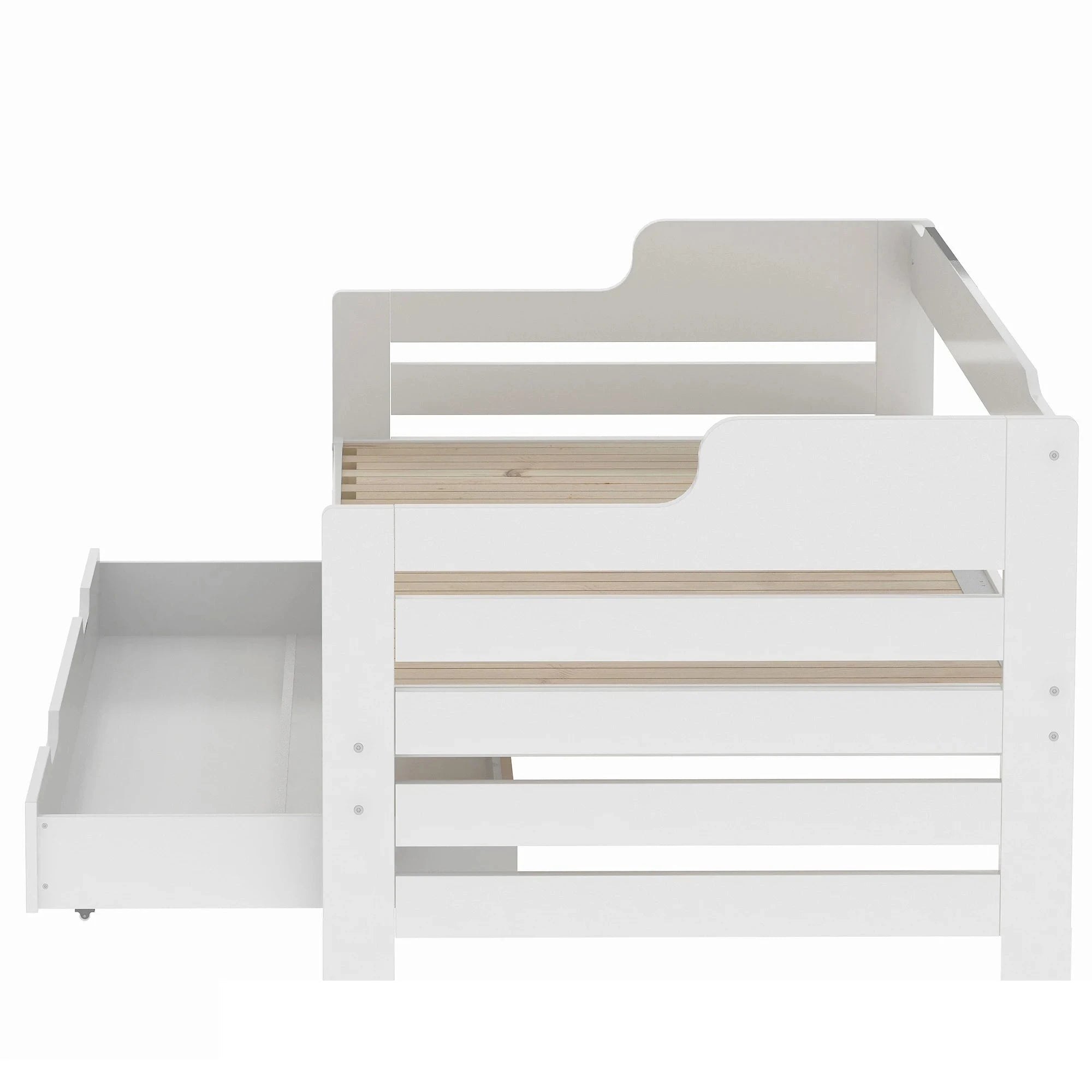 PureNest™ Single Guest Sofa Bed with Pull-Out Trundle (3FT / 90 × 190 cm) – White Manwatstore