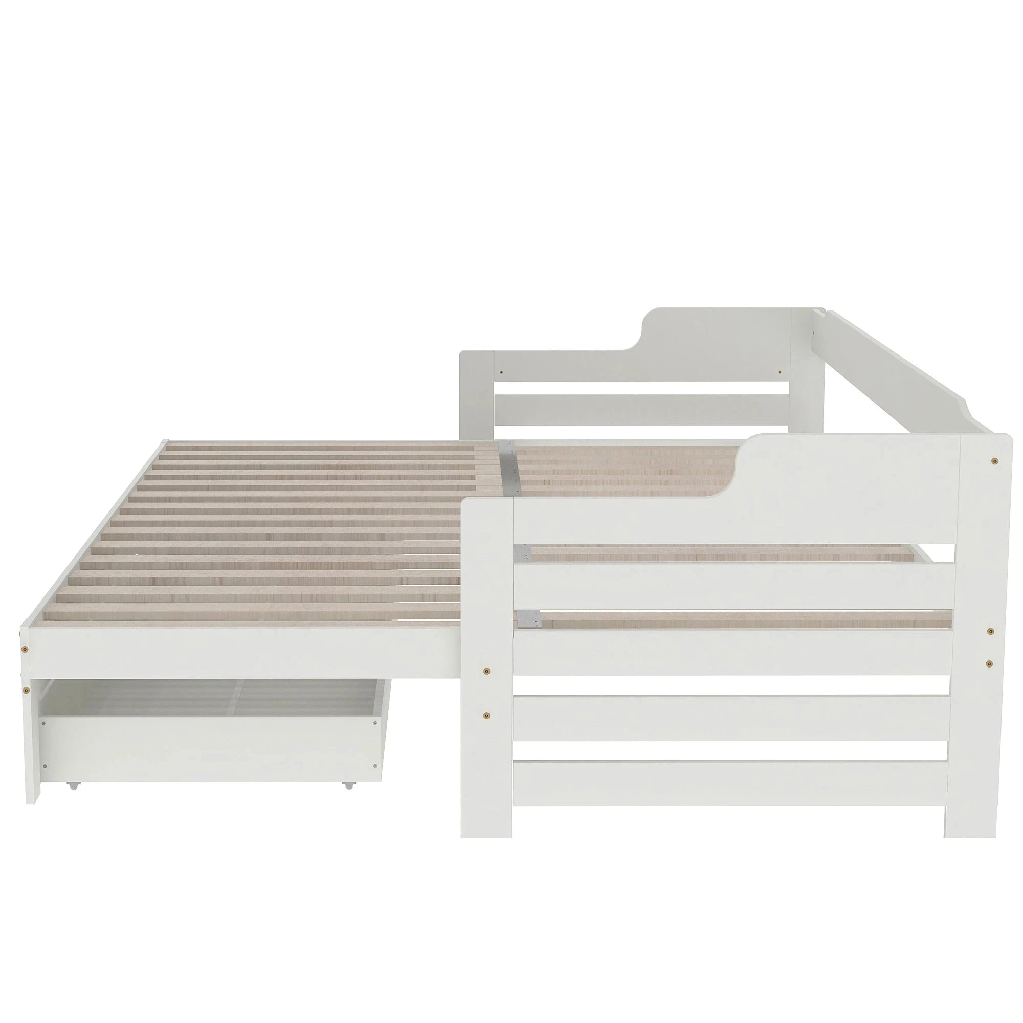 PureNest™ Single Guest Sofa Bed with Pull-Out Trundle (3FT / 90 × 190 cm) – White Manwatstore