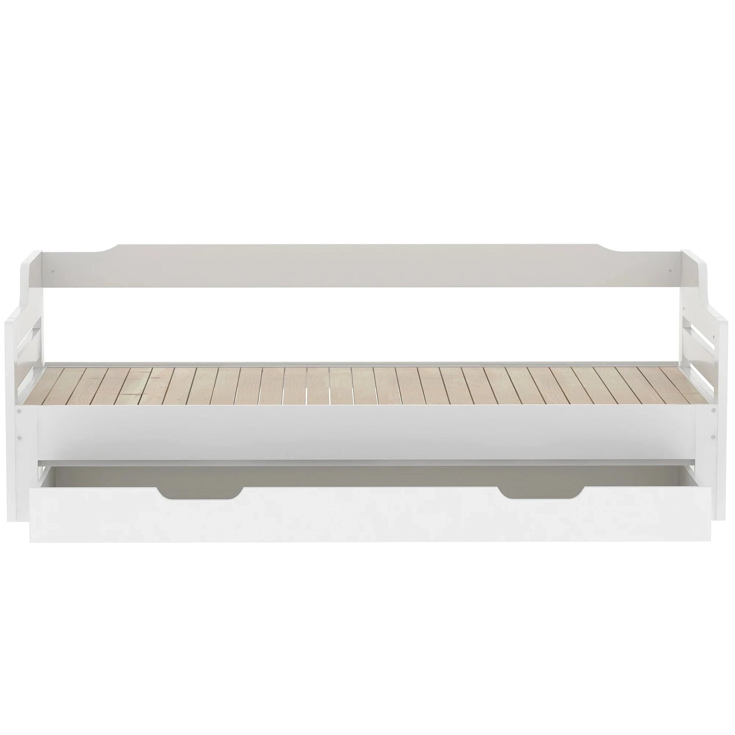 PureNest™ Single Guest Sofa Bed with Pull-Out Trundle (3FT / 90 × 190 cm) – White Manwatstore