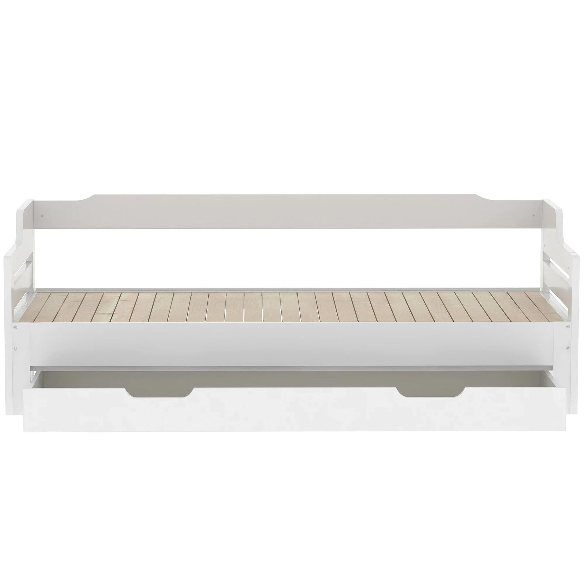 PureNest™ Single Guest Sofa Bed with Pull-Out Trundle (3FT / 90 × 190 cm) – White Manwatstore