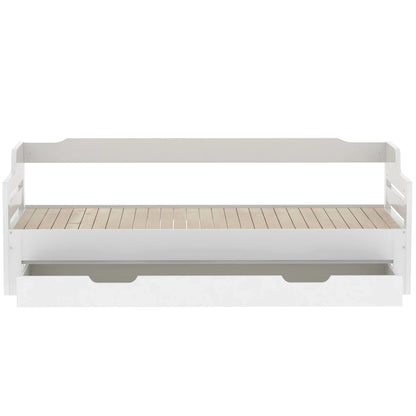 PureNest™ Single Guest Sofa Bed with Pull-Out Trundle (3FT / 90 × 190 cm) – White Manwatstore