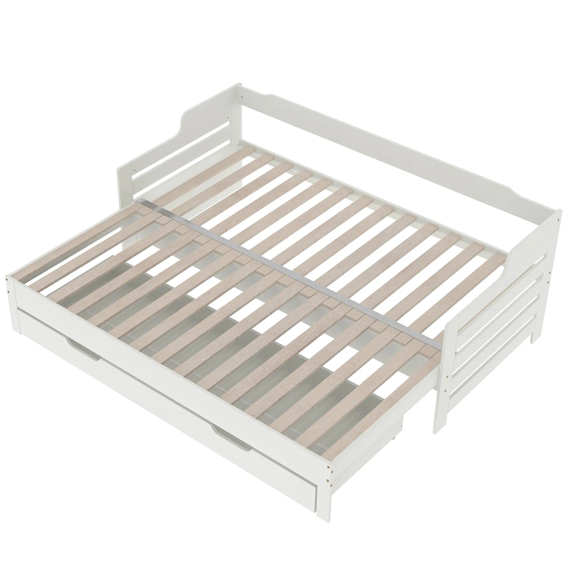 PureNest™ Single Guest Sofa Bed with Pull-Out Trundle (3FT / 90 × 190 cm) – White Manwatstore