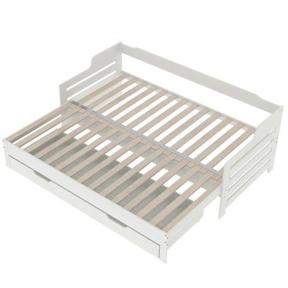 PureNest™ Single Guest Sofa Bed with Pull-Out Trundle (3FT / 90 × 190 cm) – White Manwatstore