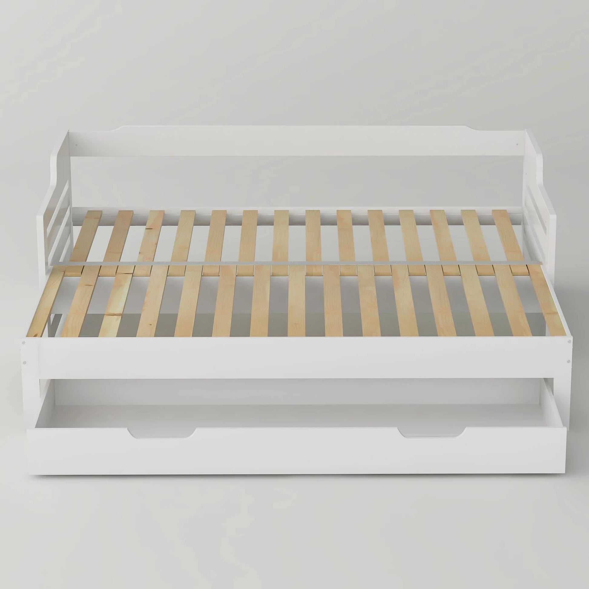 PureNest™ Single Guest Sofa Bed with Pull-Out Trundle (3FT / 90 × 190 cm) – White Manwatstore