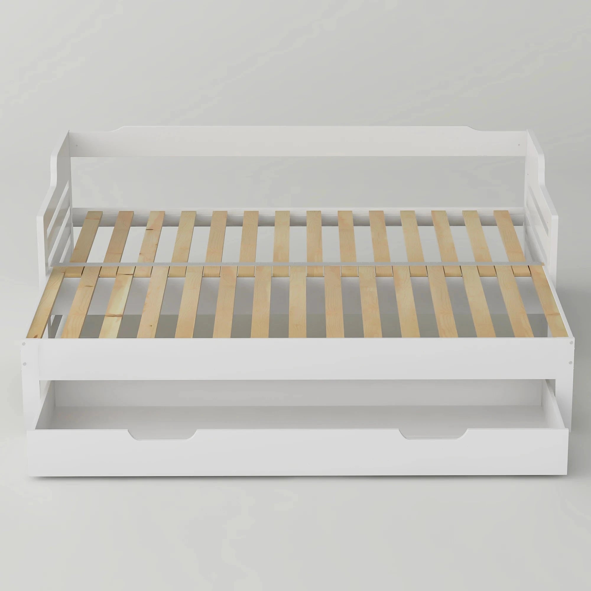 PureNest™ Single Guest Sofa Bed with Pull-Out Trundle (3FT / 90 × 190 cm) – White Manwatstore