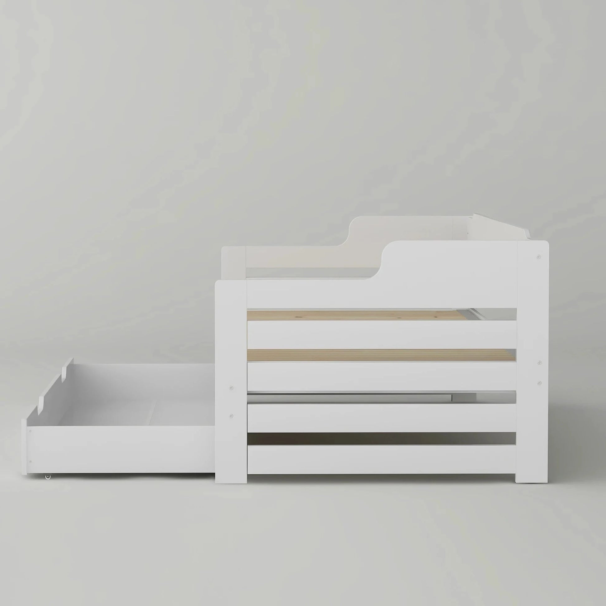 PureNest™ Single Guest Sofa Bed with Pull-Out Trundle (3FT / 90 × 190 cm) – White Manwatstore