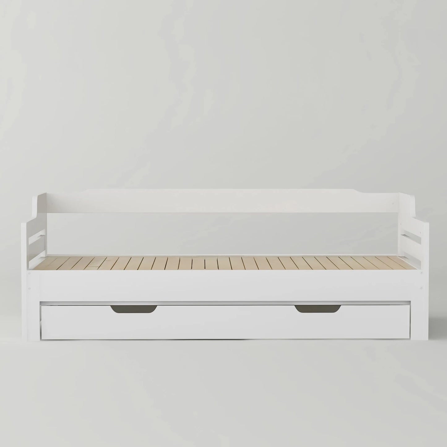 PureNest™ Single Guest Sofa Bed with Pull-Out Trundle (3FT / 90 × 190 cm) – White Manwatstore