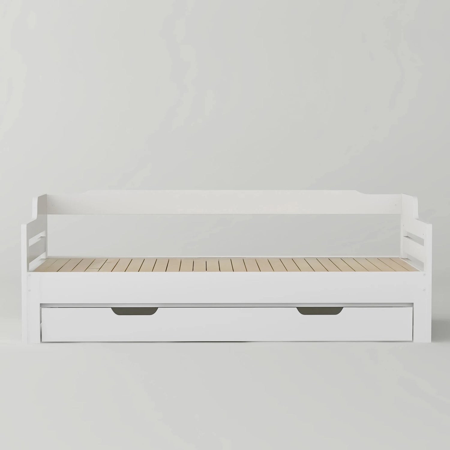 PureNest™ Single Guest Sofa Bed with Pull-Out Trundle (3FT / 90 × 190 cm) – White Manwatstore