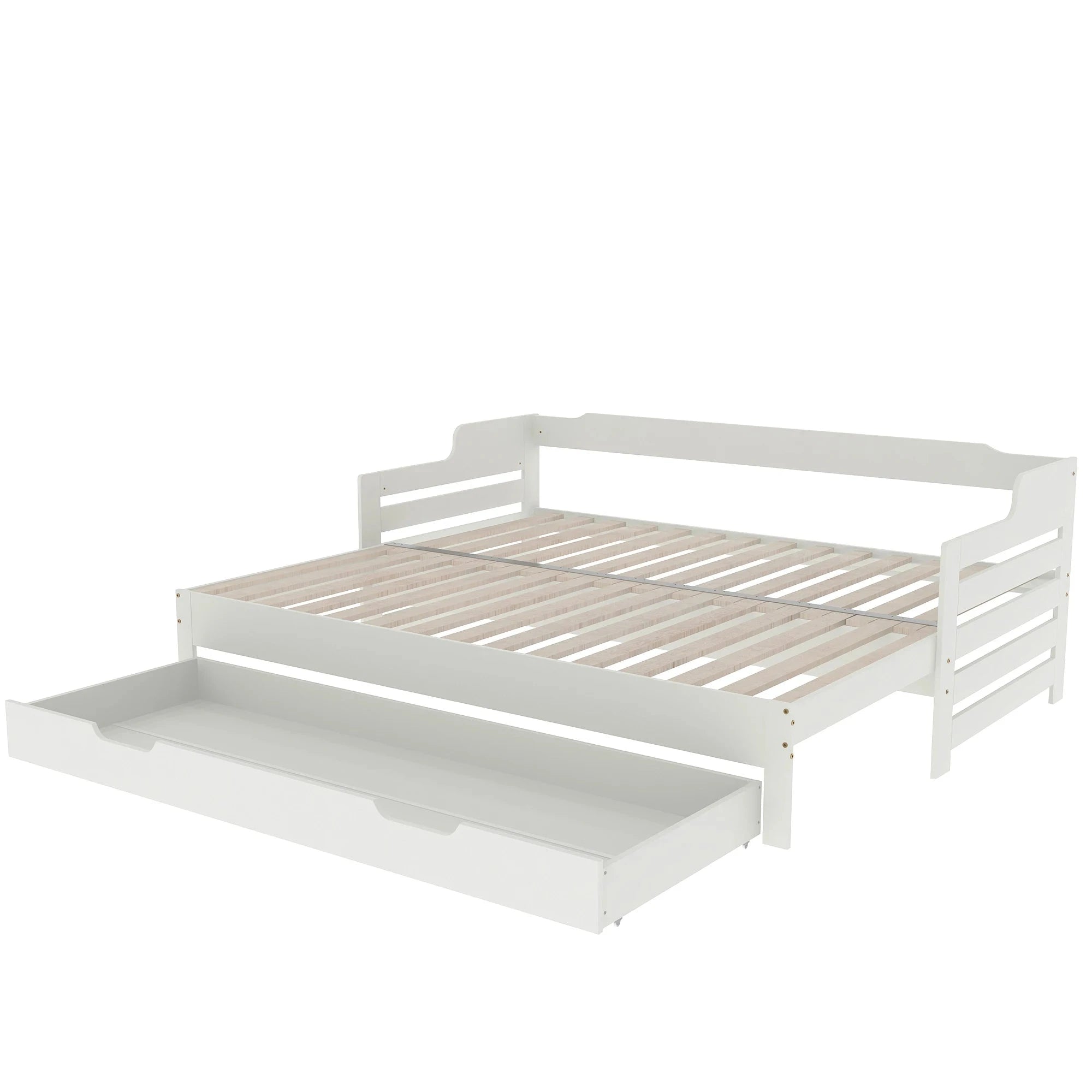 PureNest™ Single Guest Sofa Bed with Pull-Out Trundle (3FT / 90 × 190 cm) – White Manwatstore