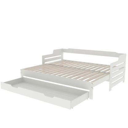 PureNest™ Single Guest Sofa Bed with Pull-Out Trundle (3FT / 90 × 190 cm) – White Manwatstore