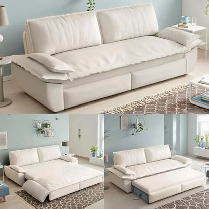 Queen Size Sleeper Sofa Bed 73.2" | 3-in-1 Velvet Pull-Out Convertible Couch Manwatstore