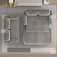 Queen Size Sleeper Sofa Bed 73.2" | 3-in-1 Velvet Pull-Out Convertible Couch Manwatstore