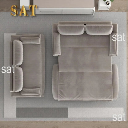 Queen Size Sleeper Sofa Bed 73.2" | 3-in-1 Velvet Pull-Out Convertible Couch Manwatstore