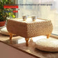 Rattan Floor Tea Table Tatami Style Minimalist Coffee Table for Balcony Low Bedside Small Space Window Area Use Manwatstore