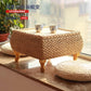 Rattan Floor Tea Table Tatami Style Minimalist Coffee Table for Balcony Low Bedside Small Space Window Area Use Manwatstore