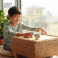 Rattan Floor Tea Table Tatami Style Minimalist Coffee Table for Balcony Low Bedside Small Space Window Area Use Manwatstore