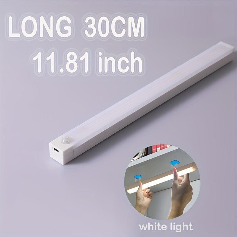Rechargeable Motion Sensor LED Light Strip with Human Body Detection, Magnetic Adhesive & USB-Powered Smart Lighting - Cordless Floor/ Ceiling/ Wall Light for Kitchen, Wardrobe, Stairs, Hallway - Energy-Efficient LED Tube Lig Manwatstore