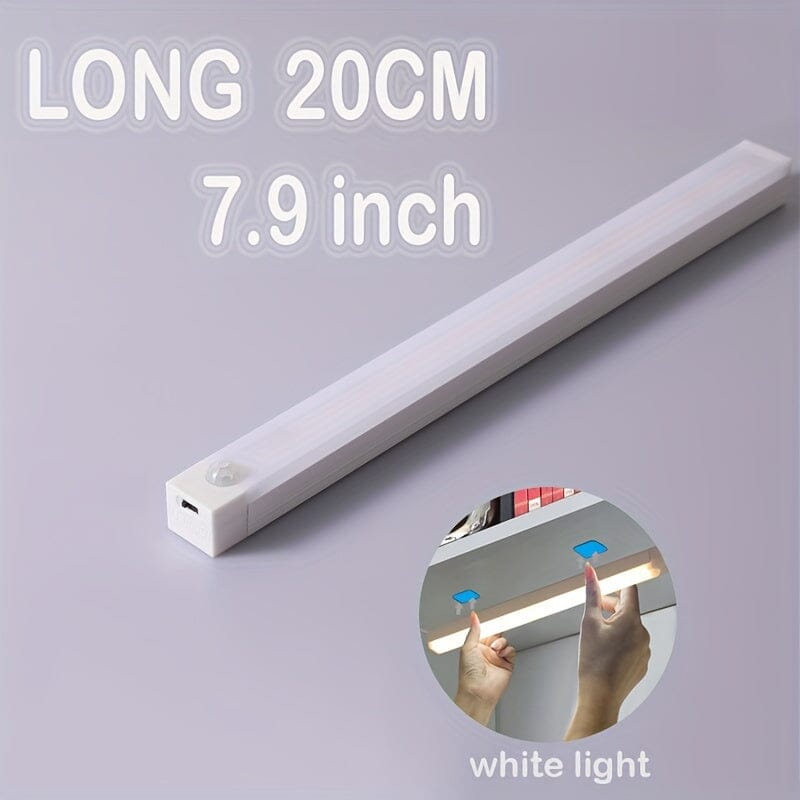 Rechargeable Motion Sensor LED Light Strip with Human Body Detection, Magnetic Adhesive & USB-Powered Smart Lighting - Cordless Floor/ Ceiling/ Wall Light for Kitchen, Wardrobe, Stairs, Hallway - Energy-Efficient LED Tube Lig Manwatstore