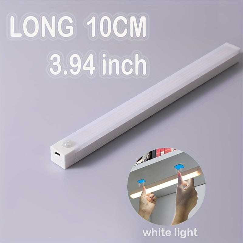 Rechargeable Motion Sensor LED Light Strip with Human Body Detection, Magnetic Adhesive & USB-Powered Smart Lighting - Cordless Floor/ Ceiling/ Wall Light for Kitchen, Wardrobe, Stairs, Hallway - Energy-Efficient LED Tube Lig Manwatstore