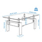 Rectangle Black Glass Coffee Table Modern Side Center Tables For Living Room 0 Manwatstore