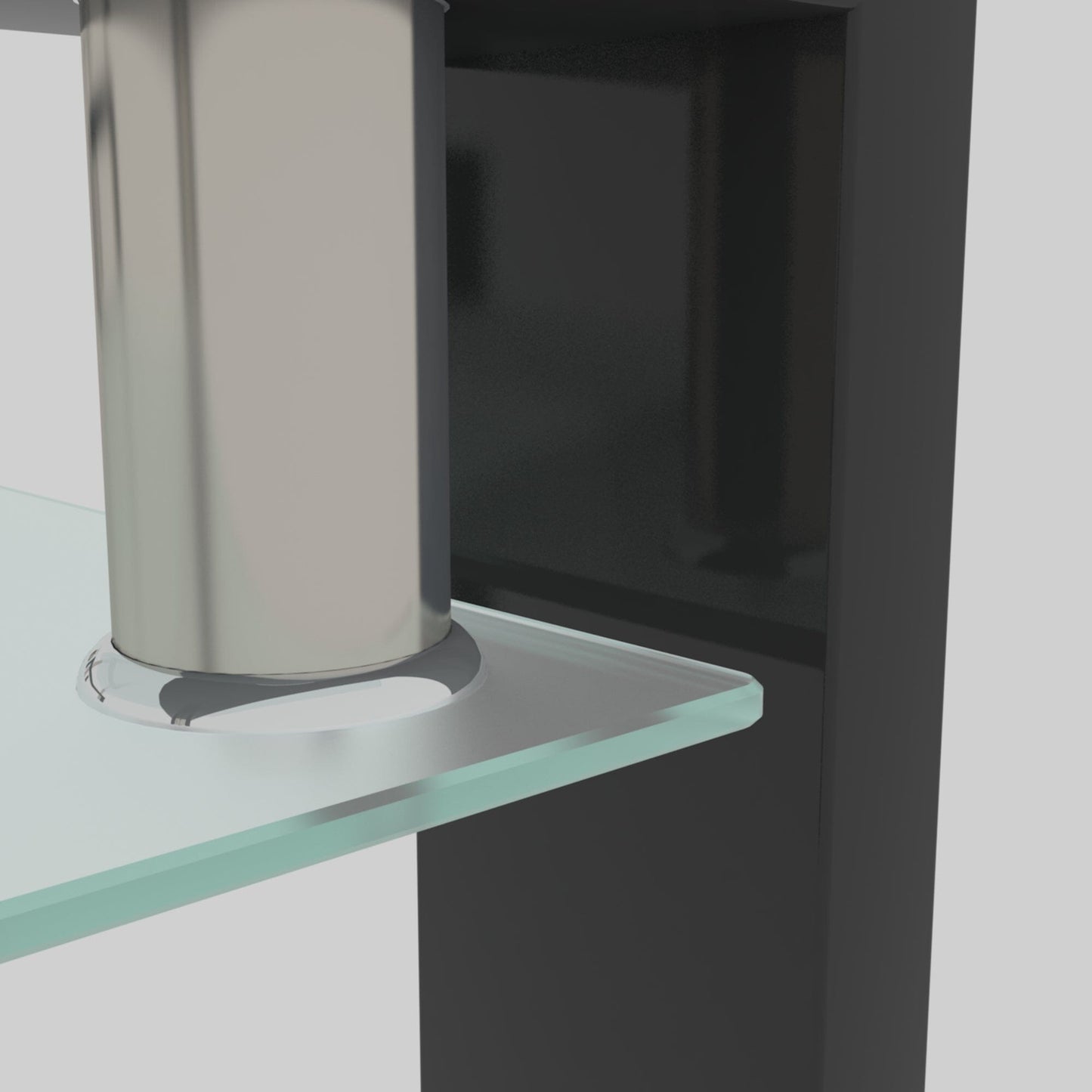 Rectangle Black Glass Coffee Table Modern Side Center Tables For Living Room 0 Manwatstore