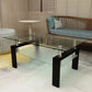 Rectangle Black Glass Coffee Table Modern Side Center Tables For Living Room 0 Manwatstore