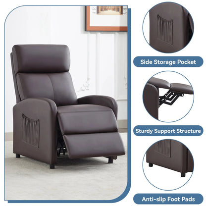 Relaxo Push-Back Recliner Chair with Lumbar Support &amp; Adjustable Leg Rest Manwatstore