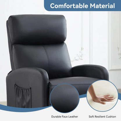 Relaxo Push-Back Recliner Chair with Lumbar Support &amp; Adjustable Leg Rest Manwatstore