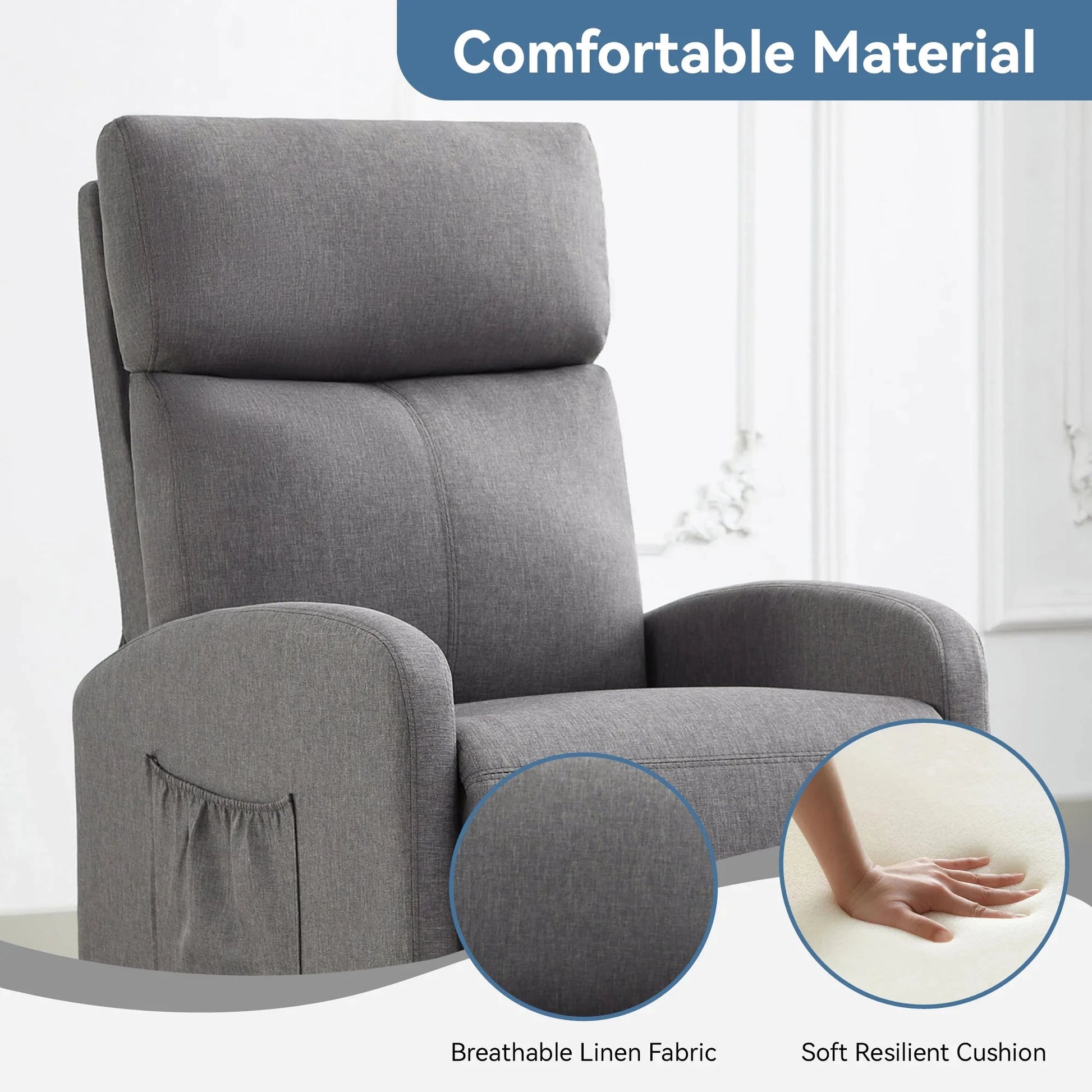 Relaxo Push-Back Recliner Chair with Lumbar Support & Adjustable Leg Rest Manwatstore