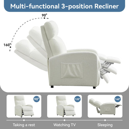 Relaxo Push-Back Recliner Chair with Lumbar Support &amp; Adjustable Leg Rest Manwatstore