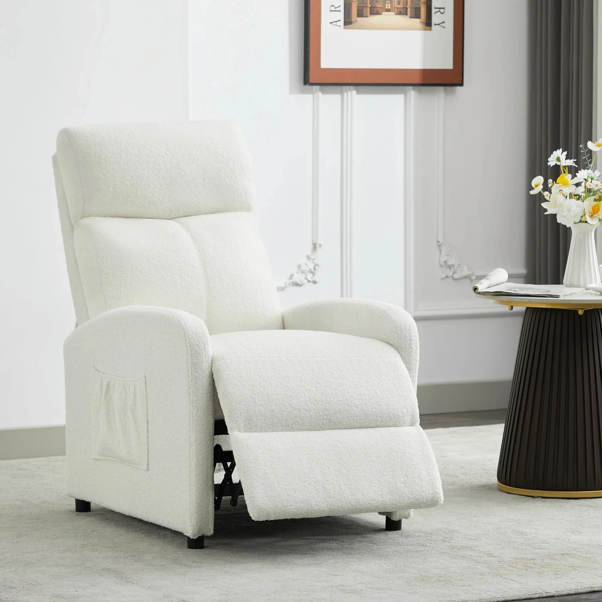 Relaxo Push-Back Recliner Chair with Lumbar Support &amp; Adjustable Leg Rest Manwatstore