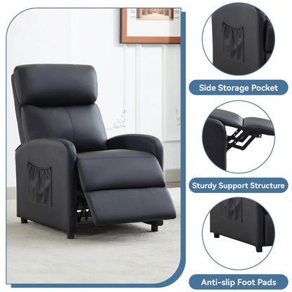 Relaxo Push-Back Recliner Chair with Lumbar Support &amp; Adjustable Leg Rest Manwatstore