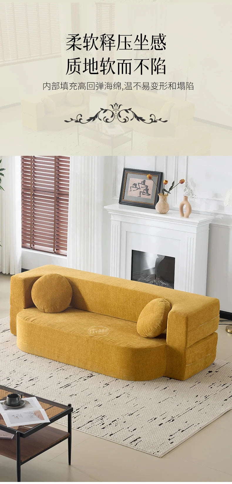 RetroFold™ Fabric Folding Sofa Bed (Vacuum-Compressed) Manwatstore