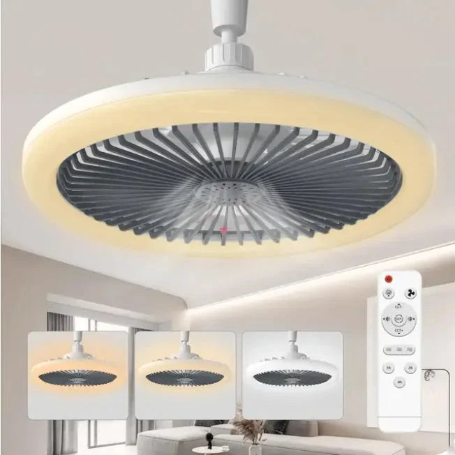 Rotatable 3in1 Ceiling Fan Light E27 LED Converter Base Smart Remote Control Bedroom Fans Lamp Study Kitchen Home Decoration Manwatstore