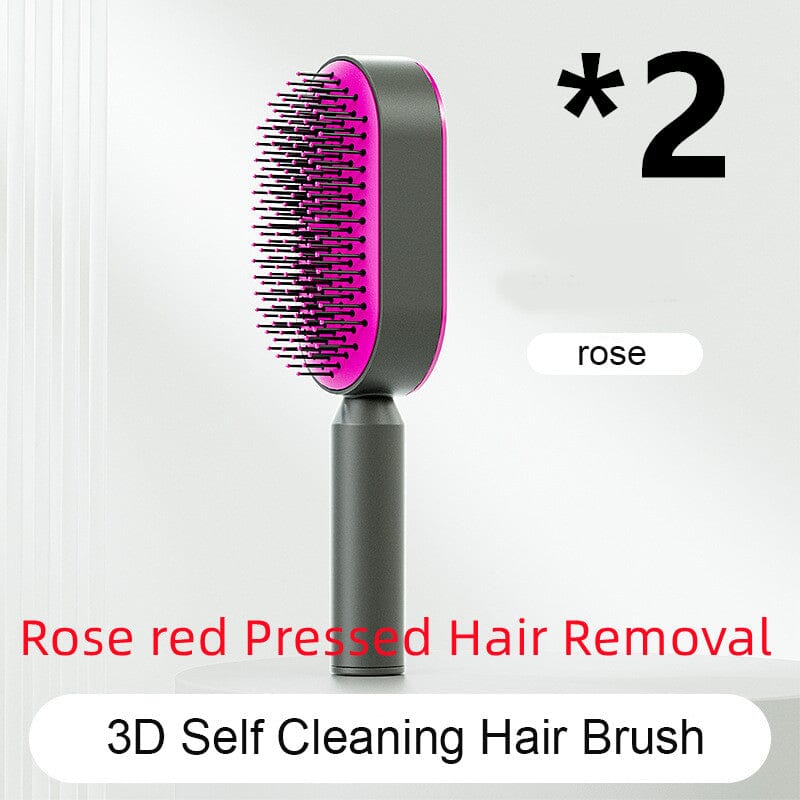 Self Cleaning Hair Brush For Women One-key Cleaning Hair Loss Airbag Massage Scalp Comb Anti-Static Hairbrush 0 Manwatstore
