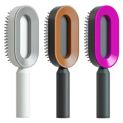 Self Cleaning Hair Brush For Women One-key Cleaning Hair Loss Airbag Massage Scalp Comb Anti-Static Hairbrush 0 Manwatstore