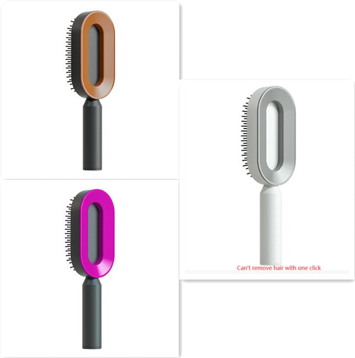 Self Cleaning Hair Brush For Women One-key Cleaning Hair Loss Airbag Massage Scalp Comb Anti-Static Hairbrush 0 Manwatstore