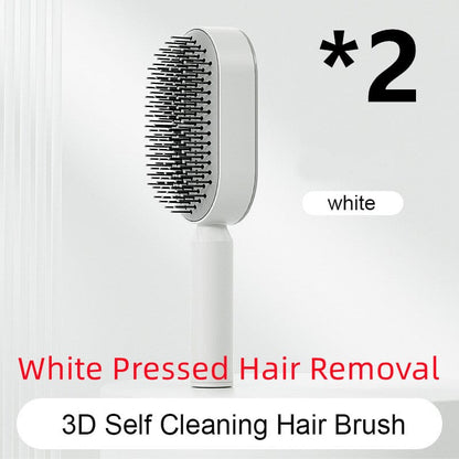 Self Cleaning Hair Brush For Women One-key Cleaning Hair Loss Airbag Massage Scalp Comb Anti-Static Hairbrush 0 Manwatstore