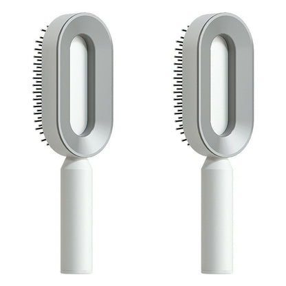 Self Cleaning Hair Brush For Women One-key Cleaning Hair Loss Airbag Massage Scalp Comb Anti-Static Hairbrush 0 Manwatstore