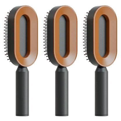 Self Cleaning Hair Brush For Women One-key Cleaning Hair Loss Airbag Massage Scalp Comb Anti-Static Hairbrush 0 Manwatstore