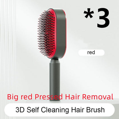 Self Cleaning Hair Brush For Women One-key Cleaning Hair Loss Airbag Massage Scalp Comb Anti-Static Hairbrush 0 Manwatstore