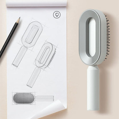 Self Cleaning Hair Brush For Women One-key Cleaning Hair Loss Airbag Massage Scalp Comb Anti-Static Hairbrush 0 Manwatstore