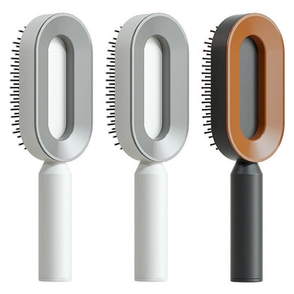 Self Cleaning Hair Brush For Women One-key Cleaning Hair Loss Airbag Massage Scalp Comb Anti-Static Hairbrush 0 Manwatstore