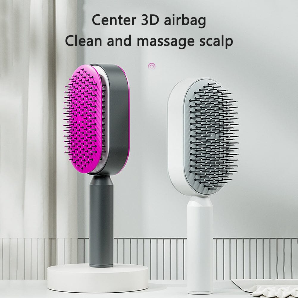 Self Cleaning Hair Brush For Women One-key Cleaning Hair Loss Airbag Massage Scalp Comb Anti-Static Hairbrush 0 Manwatstore