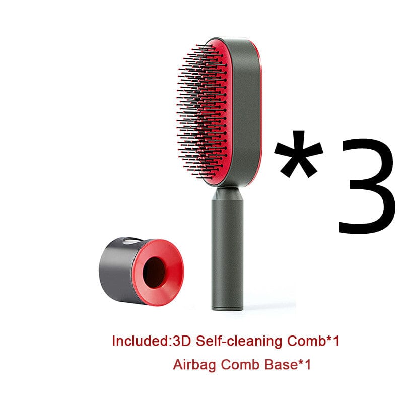 Self Cleaning Hair Brush For Women One-key Cleaning Hair Loss Airbag Massage Scalp Comb Anti-Static Hairbrush 0 Manwatstore