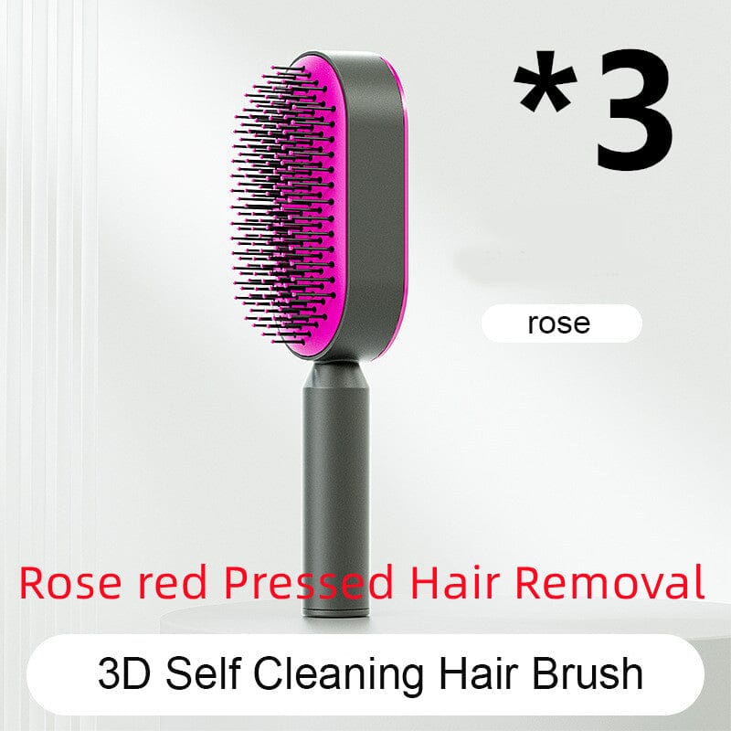 Self Cleaning Hair Brush For Women One-key Cleaning Hair Loss Airbag Massage Scalp Comb Anti-Static Hairbrush 0 Manwatstore