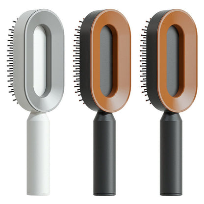 Self Cleaning Hair Brush For Women One-key Cleaning Hair Loss Airbag Massage Scalp Comb Anti-Static Hairbrush 0 Manwatstore